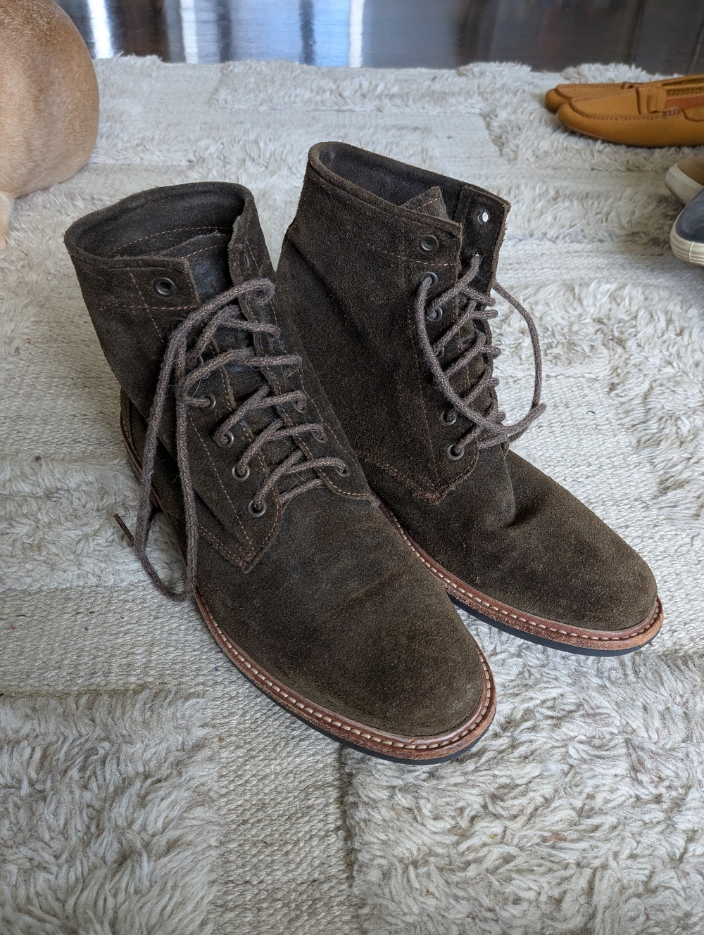 Nisolo Amalia Women's Olive Green Suede Lace-Up Boots
